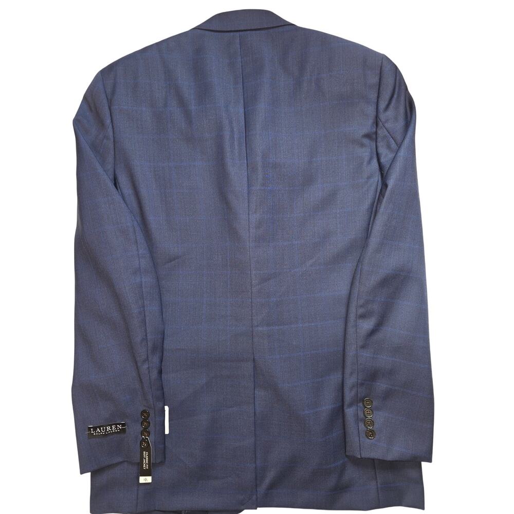 NWT 40L Lauren Ralph Lauren Blue Plaid UltraFlex Lattimore Suit Jacket $450 - Picture 7 of 8
